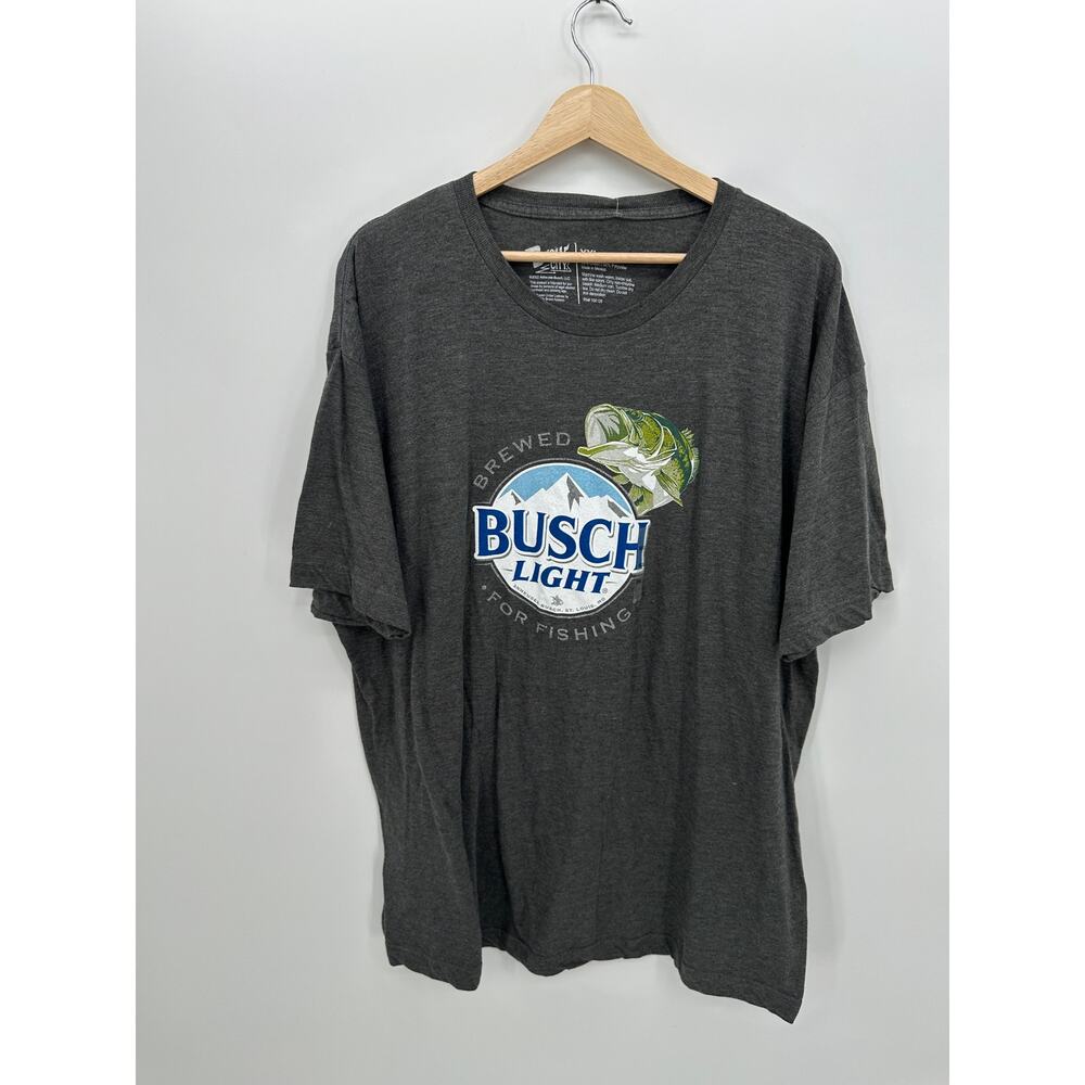 Brew City Mens Gray Bush Light Fish T-Shirt Sz XXL NWT Outdoors Casual